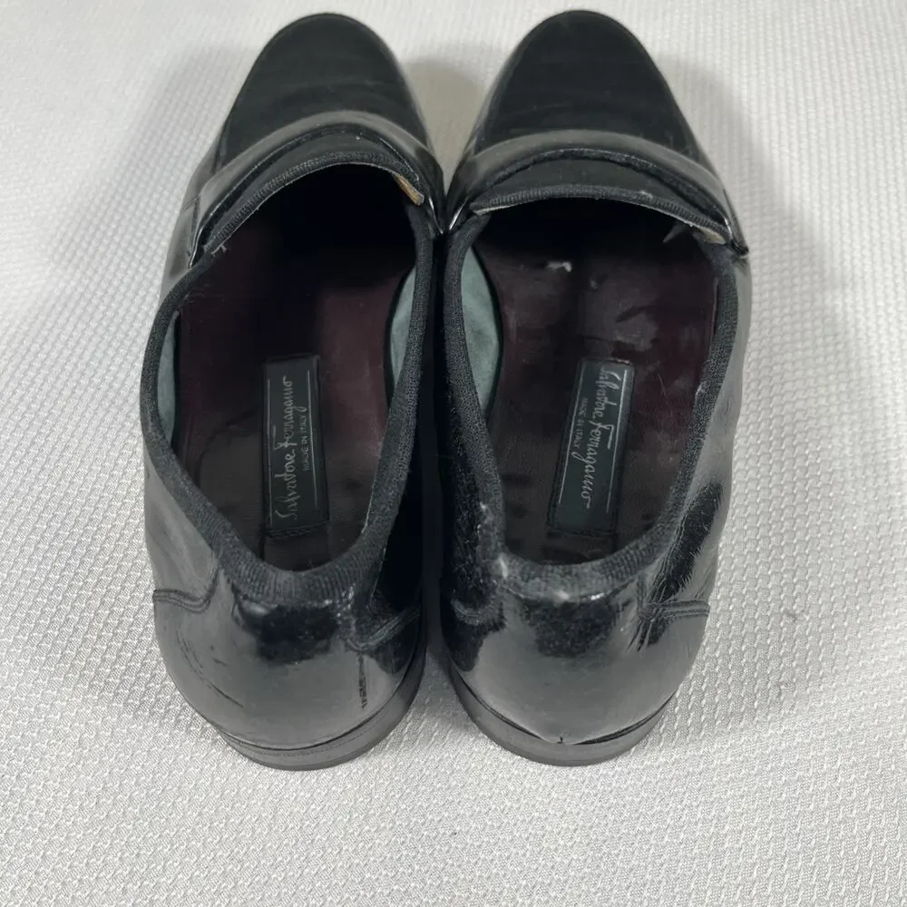 Salvatore Ferragamo Made in Italy Patent Grosgrain Vamp‎ Formal Loafer 8D